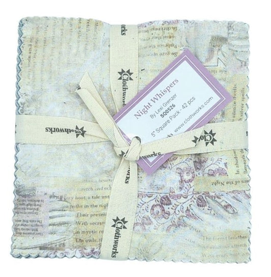 Night Whispers 5" Stack Charm Pack Pre-Cut Fabric by Clothworks