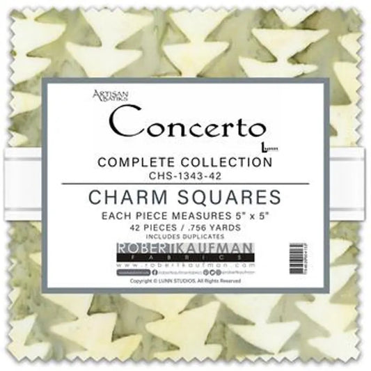 Concerto 5" Stack Charm Pack Pre-Cut Fabric by Robert Kaufman Artisan Batiks