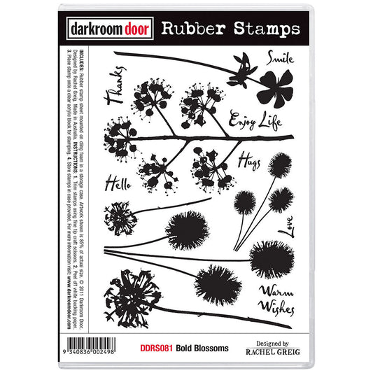 Bold Blossoms - Darkroom Door Rubber Stamp Set