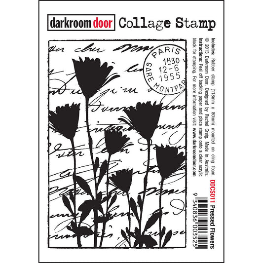 Pressed Flowers - Darkroom Door Collage Rubber Stamp