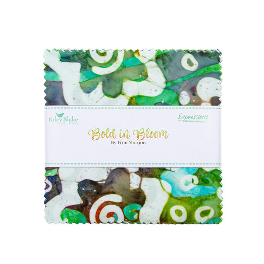 Bold in Bloom 5" Stack Charm Pack Pre-Cut Fabric by Riley Blake Designs