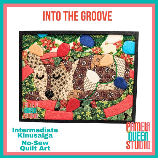 Dog with Christmas Lights Into the Groove Kinusaiga 9x7 Rectangle