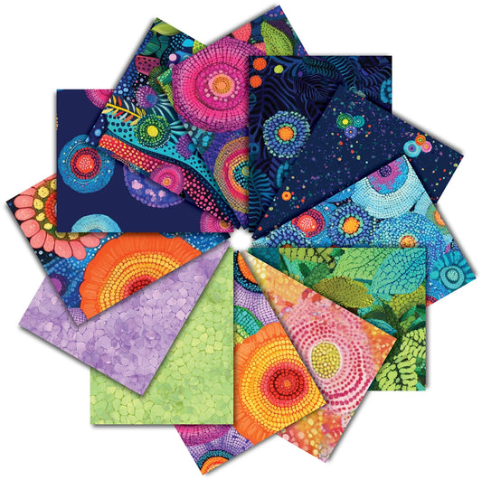 Jubilant Fat Quarter Bundle Pre-Cut Fabric by Timeless Treasures