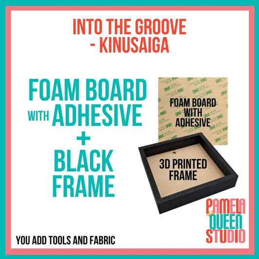 8x8 Square Frame Into the Groove Kinusaiga  - Black