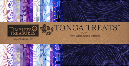 Lilac Tonga Treats 5" Stack Charm Pack Pre-Cut Fabric by Timeless Treasures