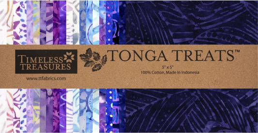 Lilac Tonga Treats 5" Stack Charm Pack Pre-Cut Fabric by Timeless Treasures