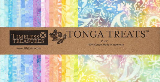 Pastel Tonga Treats 5" Stack Charm Pack Pre-Cut Fabric by Timeless Treasures