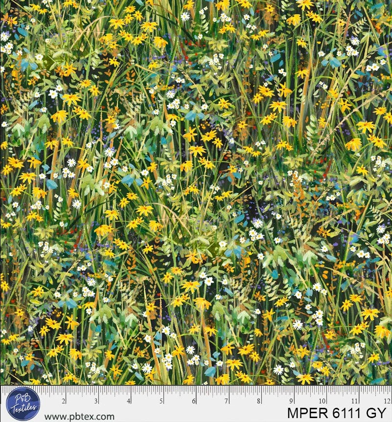 Meadow Perch Field of Wildflowers by P&B Textiles