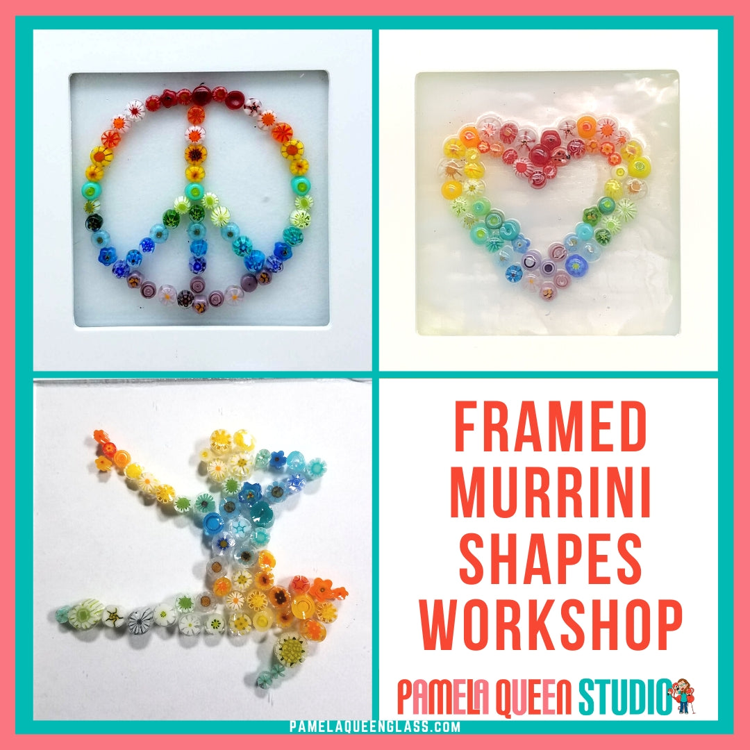 Fused Glass Framed Murrini Shapes Project WORKSHOP