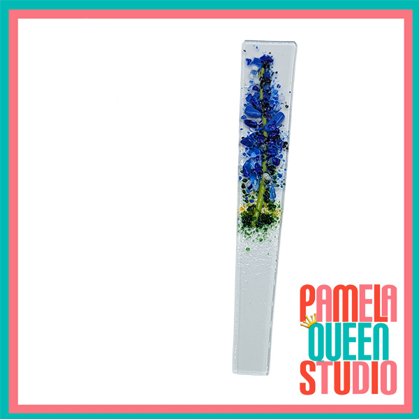 Bluebonnets Wildflowers Art Plant Stake Handmade Fused Glass 5