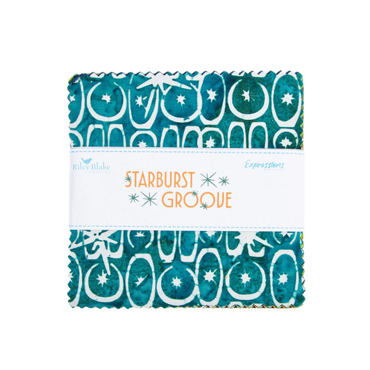 Starburst Groove 5" Stack Charm Pack Pre-Cut Fabric by Riley Blake Designs