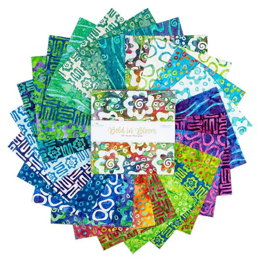 Bold in Bloom 5" Stack Charm Pack Pre-Cut Fabric by Riley Blake Designs
