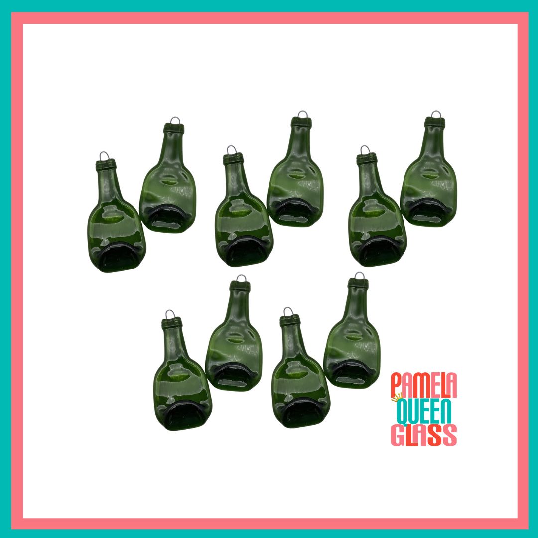 Wine Bottle Flattened Mini Glass Bottles ready for Upcycle Crafts