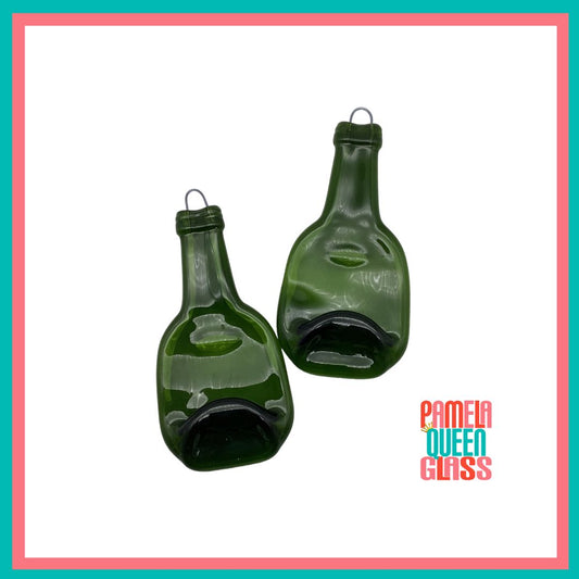 Wine Bottle Flattened Mini Glass Bottles ready for Upcycle Crafts