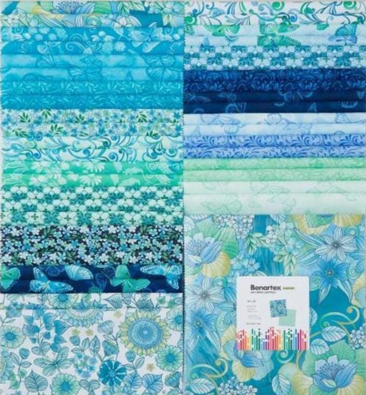Butterfly Calypso 10" Stack Layer Cake Pre-Cut Fabric by Benartex