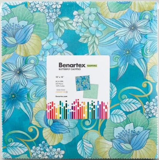 Butterfly Calypso 10" Stack Layer Cake Pre-Cut Fabric by Benartex