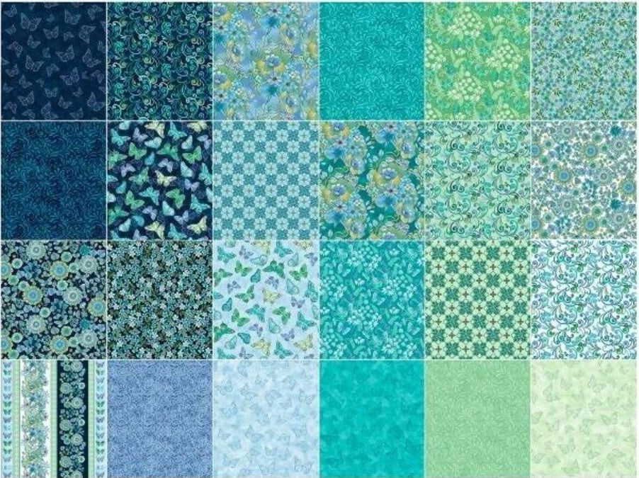 Butterfly Calypso 10" Stack Layer Cake Pre-Cut Fabric by Benartex