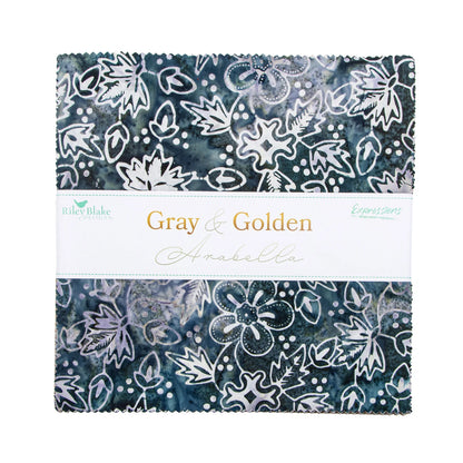Gray & Golden Arabella 10" Stack Layer Cake Pre-Cut Fabric by Riley Blake