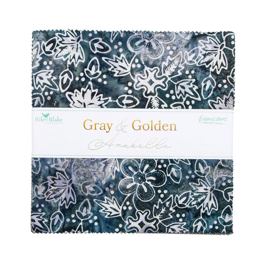 Gray & Golden Arabella 10" Stack Layer Cake Pre-Cut Fabric by Riley Blake